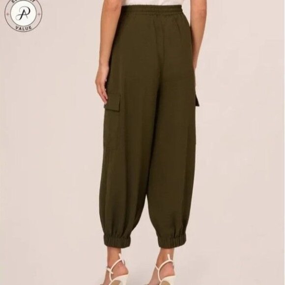 Adrianna Papell Dark Green Utility Pocket Joggers | Size Medium - Picture 10 of 10